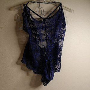 Dianiovs  Sexy Lace Teddy Mesh Cami Bodysuit Lingerie